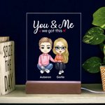 Personalisierte Sie und ich wir haben diese LED-Nachtlicht mit Holzsockel Paar Geschenk Home Decoration