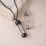 Personalised Hourglass Urn Necklace Ash Holder with Engraved Initial Memorial Jewellery Keepsake Gift for Women Friends