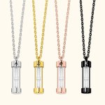 Personalised Hourglass Urn Necklace Ash Holder with Engraved Initial Memorial Jewellery Keepsake Gift for Women Friends