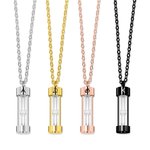 Personalised Hourglass Urn Necklace Ash Holder with Engraved Initial Memorial Jewellery Keepsake Gift for Women Friends