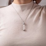 Personalised Hourglass Urn Necklace Ash Holder with Engraved Initial Memorial Jewellery Keepsake Gift for Women Friends