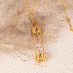 Personalised Hourglass Urn Necklace Ash Holder with Engraved Initial Memorial Jewellery Keepsake Gift for Women Friends