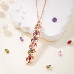 Personalized Minimalist 1-6 Family Birthstone Necklace with Name Dainty Jewelry Mother's Day Birthday Gift for Mom Women