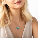 Collar de Cristal Personalizado Delfín Ola del Océano Collar Corazón Regalo para Ella Cumpleaños Regalo para el Día de la Madre