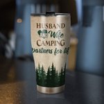 Personalized Husband And Wife Camping Partners for Life Curved Tumbler Gifts for Camping Couples