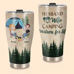 Personalized Husband And Wife Camping Partners for Life Curved Tumbler Gifts for Camping Couples