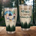 Personalized Husband And Wife Camping Partners for Life Curved Tumbler Gifts for Camping Couples
