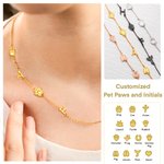 Collier Ras de Cou Personnalisé avec Initiales et Icône Chaîne avec Lettre Prénom pour Femme Cadeau Anniversaire