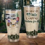 Personalised Husband And Wife Camping Partners for Life Curved Tumbler Anniversary Gift for Camping Couple