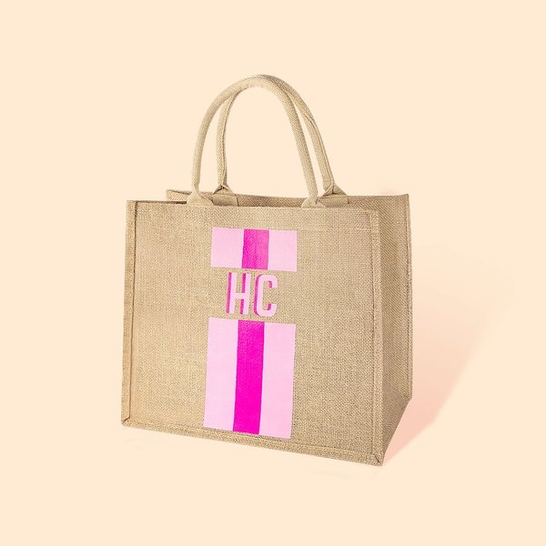 Personalisierte Schatten Monogramm Jute Tote Carryall Tasche große Kapazität Hochzeit Geburtstag Strand Urlaub Geschenk für sie