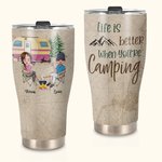 Personalisierte Leben ist besser, wenn Sie Camping Curved Tumbler Jahrestag Geschenke für Camping Paare