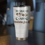 Personalisierte Ehemann und Frau Camping Partner für das Leben 30oz gebogene Becher Jahrestag Geschenk für Camping-Paar