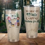 Personalized Husband And Wife Camping Partners for Life Curved Tumbler Gift for Camping Couple