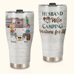 Personalisierte Ehemann und Frau Camping Partner für das Leben 30oz gebogene Becher Jahrestag Geschenk für Camping-Paar