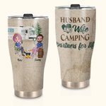 Personalized Husband And Wife Camping Partners for Life Curved Tumbler Gift for Camping Couple