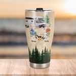 Gepersonaliseerde I Want To Hold Your Hand At 80 And Say Baby Let's Go Camping Gebogen Tumbler Cadeau voor Camping Koppel