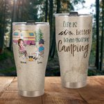 Personalisierte Leben ist besser, wenn Sie Camping Curved Tumbler Jahrestag Geschenke für Camping Paare