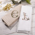 Servilletas de Lino Personalizadas con Letras Florales Bordadas Regalo para Fiesta de Boda Arreglo