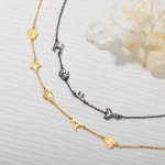 Collier Ras de Cou Personnalisé avec Initiales et Icône Chaîne avec Lettre Prénom pour Femme Cadeau Anniversaire