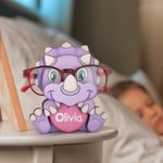 Gepersonaliseerde Leuke Dinosaurus Zonnebrilhouder Zonnebrilstandaard met Naam Bureaudecoratie Cadeau voor Kinderen