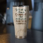 Personalized Let's Sit by the Campfire And Watch People Park Their Campers Curved Tumbler Anniversary Gift for Camping Couple