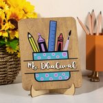 Personalised Teacher Desktop Sign Stationery 3D Teacher Name with Stand Handmade for Teacher Appreciation Gift