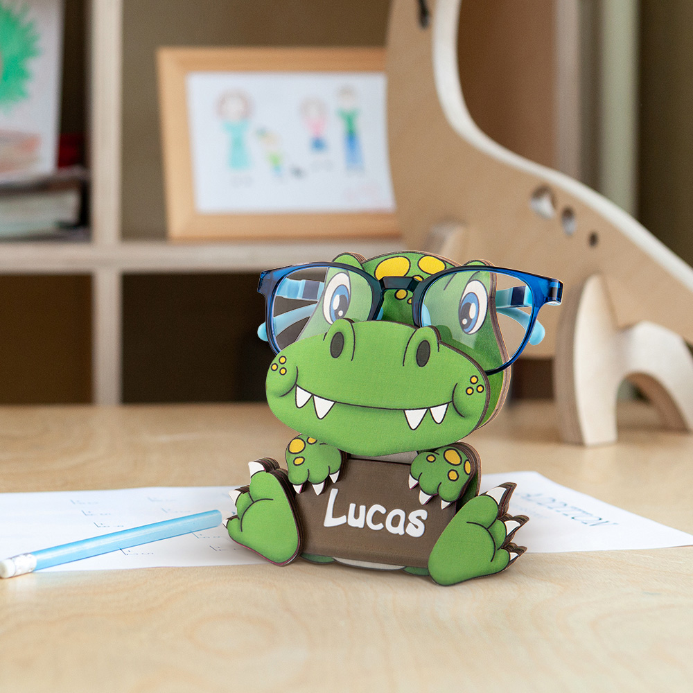 Personalized Cute Dinosaur Eyeglasses Holder Sunglasses Stand with Name Desk Decor Gift for Kids