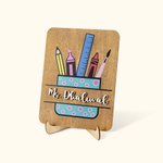 Personalised Teacher Desktop Sign Stationery 3D Teacher Name with Stand Handmade for Teacher Appreciation Gift
