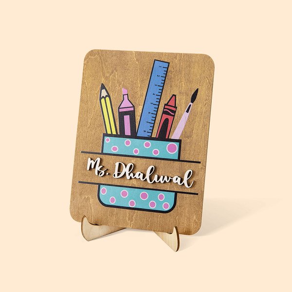 Teacher Desktop Sign Stationery 3D Name Stand