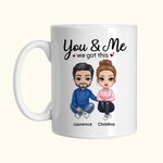 Personalised You And Me We Got This White and Colour Inside Ceramic Mug Valentine's Day Birthday Gift for Couple Girlfriend