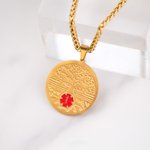 Personalized Engraved Emergency Medical ID Family Tree Stainless Steel Necklace for Women Men Grandparents Jewelry