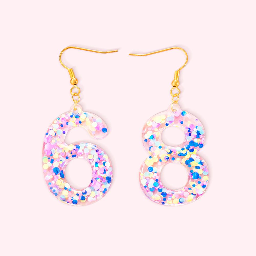Paire de boucles d'oreilles personnalisée Anniversaire Confetti Dots Acrylic Earrings Jewelry Birthday Statement Dangles Birthday Anniversary Party Gi