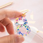 Personalisierte Paar Geburtstag Zahlen Konfetti Dots Acryl Ohrringe Schmuck Geburtstag Erklärung Dangles Geburtstag Jahrestag Party Geschenk für sie