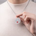 Personalized Engraved Emergency Medical ID Family Tree Stainless Steel Necklace for Women Men Grandparents Jewelry
