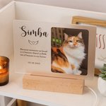 Gepersonaliseerd LED-nachtlampje met houten basis en foto's van huisdieren Sympathie geschenk voor dierenliefhebbers