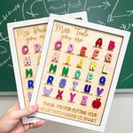 Personalised 3D Alphabet Handmade Classroom Sign Decor Affirmation Sign with Stand Teacher Appreciation Gifts Class Gift End of Year Teacher Gift