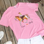T-Shirt Image Fille Aime Cheval Sweatshirt Cadeau pour Amateurs de Cheval pour Amis
