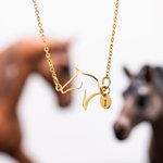 Pulsera personalizada de caballo con inicial Charm Joyería para ecuestre Amante de los caballos Regalo de cumpleaños