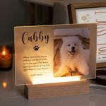 Gepersonaliseerd LED-nachtlampje met houten basis en foto's van huisdieren Sympathie geschenk voor dierenliefhebbers