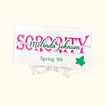 Gepersonaliseerde Sorority Naam Acryl Glas Plaquette met Stand Afstuderen Keepsake Gift voor afgestudeerde