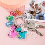 Personalized Dinosaur Keychain Engraved with Names Perfect Gift for Dad and Mom's Special Occasions