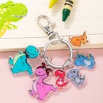 Personalized Dinosaur Keychain Engraved with Names Perfect Gift for Dad and Mom's Special Occasions