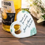 Personalised 10 Pieces Heart Shape Magnetic Bottle Opener for Wedding Party Guests Souvenirs Anniversary Gift