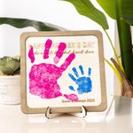 Marco de madera personalizado con soporte para huellas de manos Regalo DIY para el recuerdo de papá Regalo para el Día del Padre de los niños