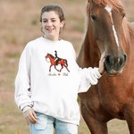 T-Shirt Image Fille Aime Cheval Sweatshirt Cadeau pour Amateurs de Cheval pour Amis