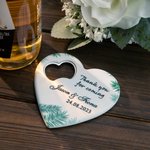 Personalised 10 Pieces Heart Shape Magnetic Bottle Opener for Wedding Party Guests Souvenirs Anniversary Gift