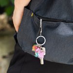 Personalized Dinosaur Keychain Engraved with Names Perfect Gift for Dad and Mom's Special Occasions