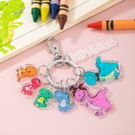 Personalized Dinosaur Keychain Engraved with Names Perfect Gift for Dad and Mom's Special Occasions