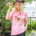 T-Shirt Image Fille Aime Cheval Sweatshirt Cadeau pour Amateurs de Cheval pour Amis