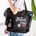Bolsa de malla impermeable personalizada con nombre y varios compartimentos para mamá de softball de béisbol Regalo de cumpleaños del Día de la Madre para mujeres amantes del deporte